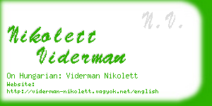 nikolett viderman business card